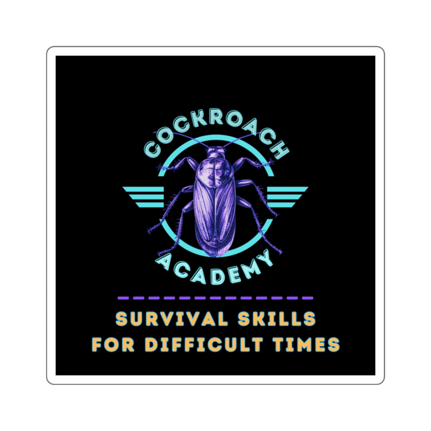 Cockroach Academy Stickers, Nature-Inspired Decor, Unique Gift for Insect Lovers, Quirky Laptop Decals, Survival Skills Design