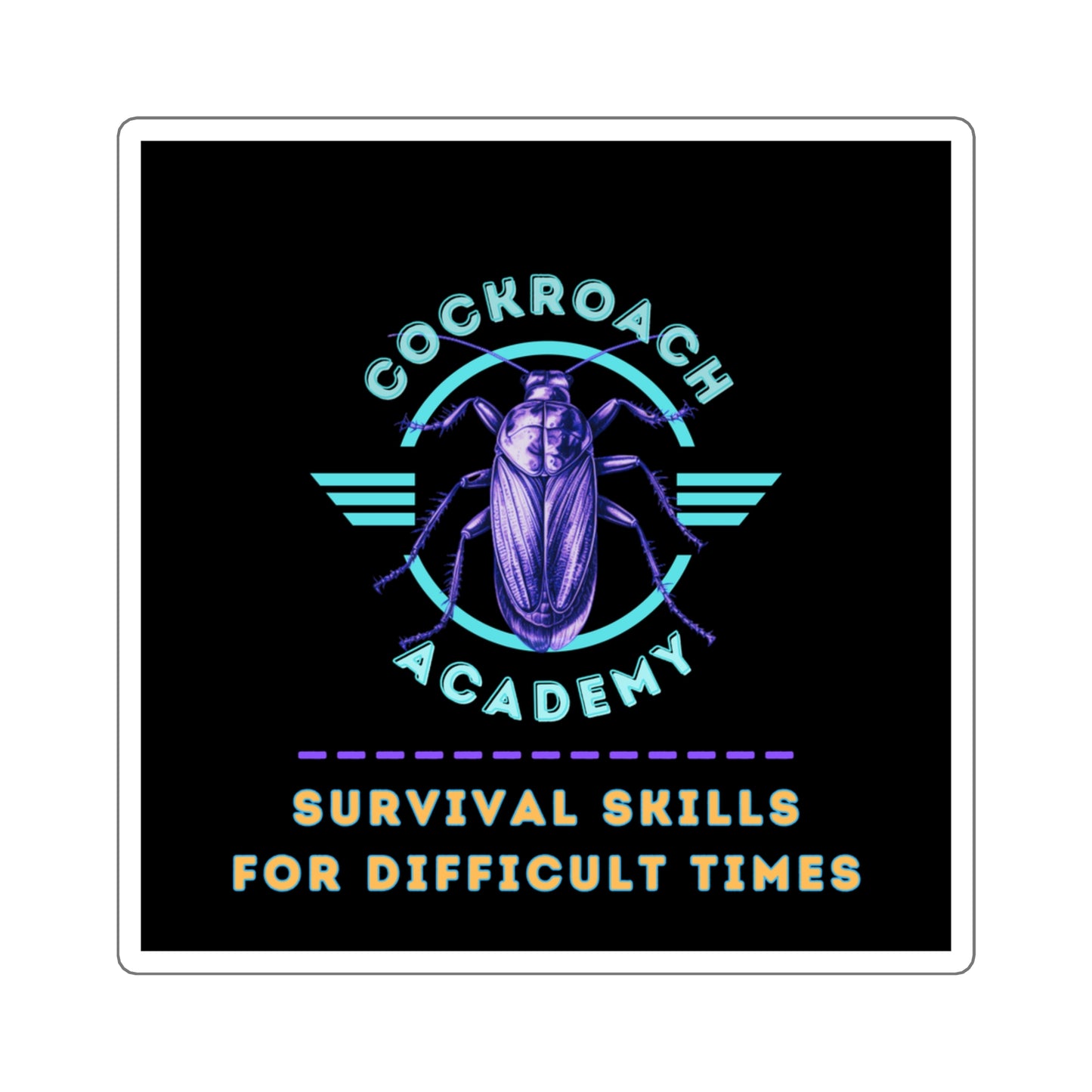 Cockroach Academy Stickers, Nature-Inspired Decor, Unique Gift for Insect Lovers, Quirky Laptop Decals, Survival Skills Design