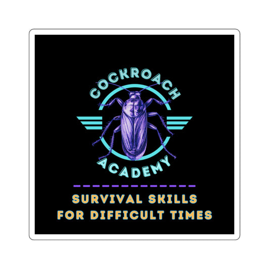Cockroach Academy Stickers, Nature-Inspired Decor, Unique Gift for Insect Lovers, Quirky Laptop Decals, Survival Skills Design
